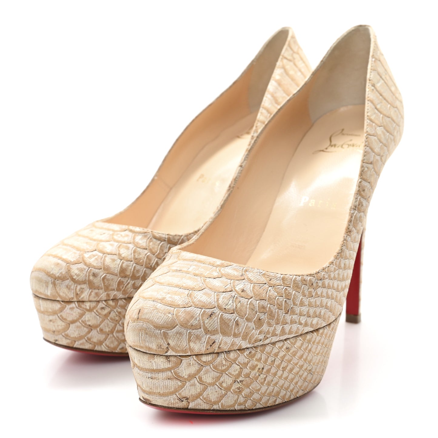 Cork Snake Print Bianca 140 Pumps 36.5 Beige