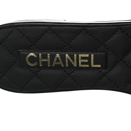 Chanel Lambskin Quilted CC Turnlock Sandals 38 Black 7 of 8