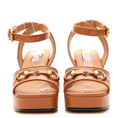 Gucci Quentin Granada Kid Horsebit 25/60mm Platform Sandals 38 Harness Brown 3 of 10