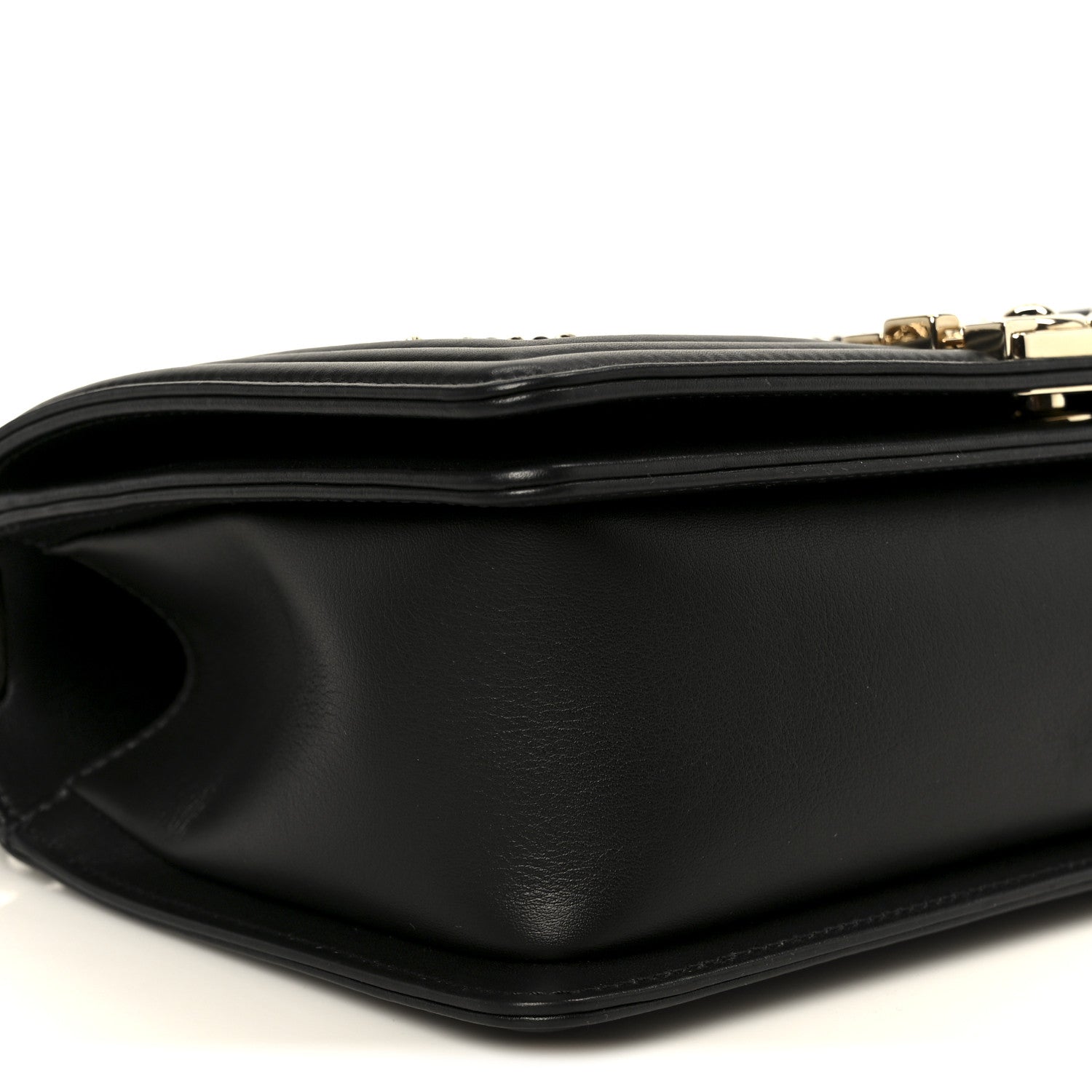 Chanel Calfskin Quilted Medium Chain Detail Boy Flap Black 9 of 10