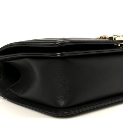 Chanel Calfskin Quilted Medium Chain Detail Boy Flap Black 9 of 10