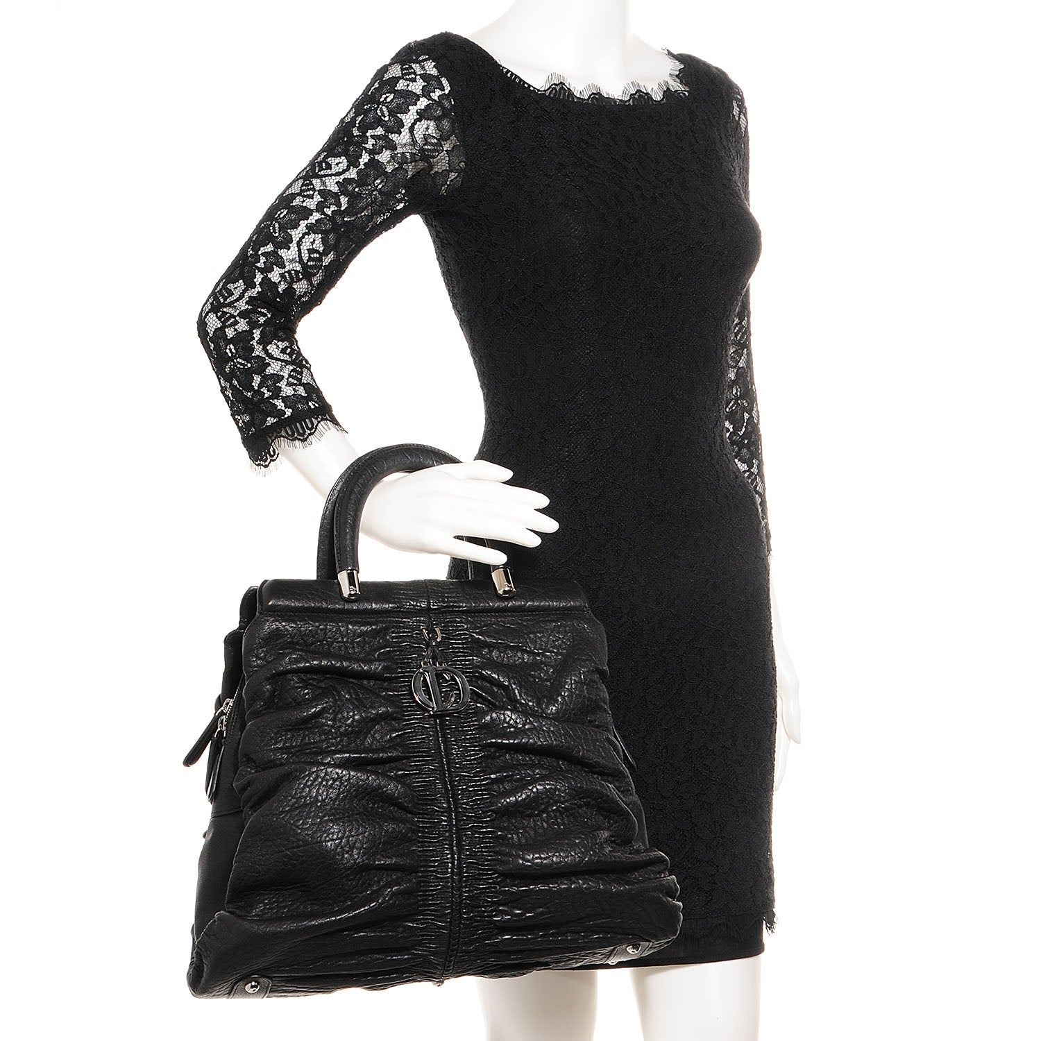 Christian Dior Lambskin Karenina Large Tote Black 2 of 8