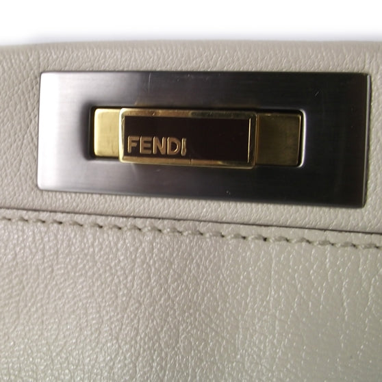 Fendi Goatskin Stingray Medium Peekaboo Iconic Satchel White Pink 6 of 9