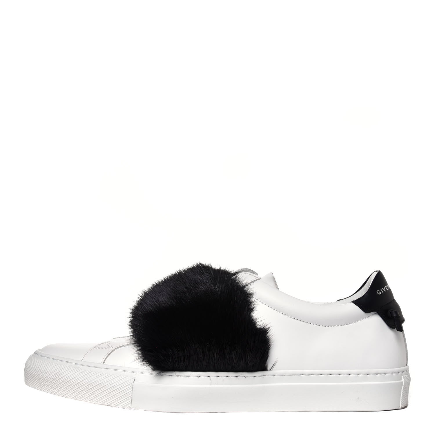 Givenchy Calfskin Mink Fur Urban Sneakers 39 White Black 1 of 6