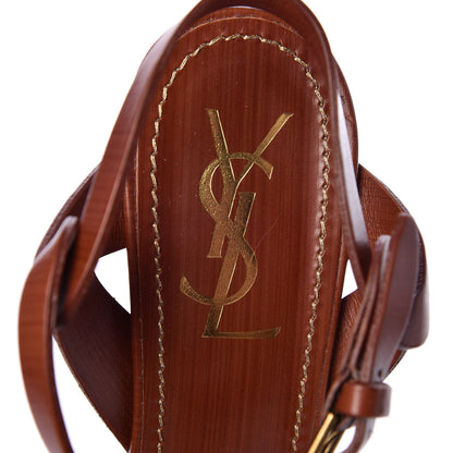Saint Laurent Calfskin Tribute 75 Platform Sandals 38 Amber 7 of 13