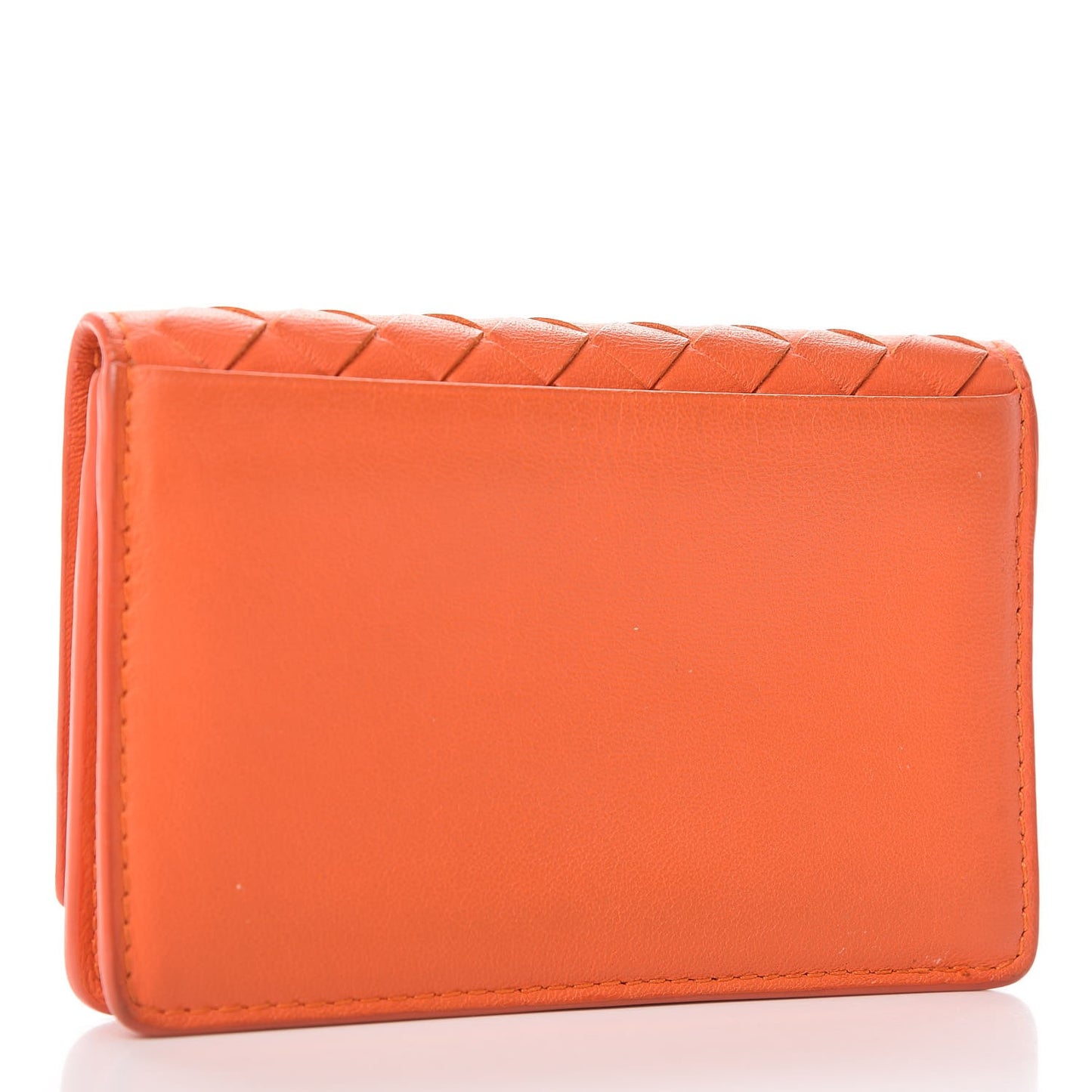 Nappa Intrecciato Card Holder Tangerine