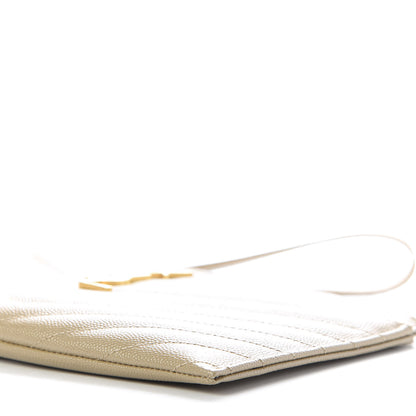 Saint Laurent Grain De Poudre Chevron Monogram Large Bill Pouch Cork 7 of 10