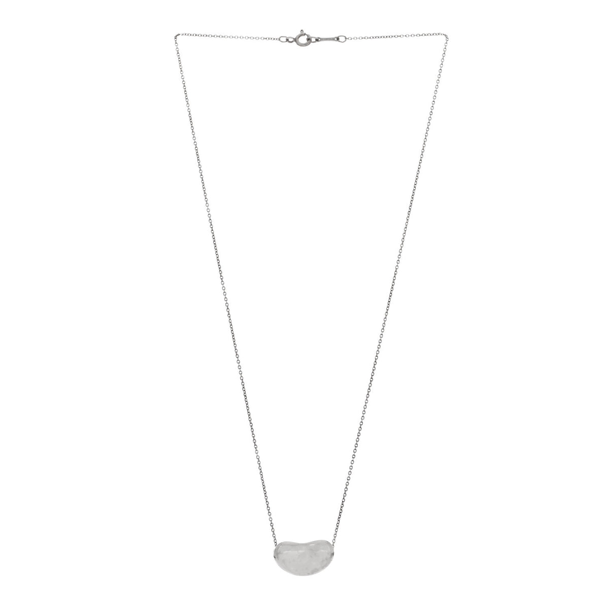 Tiffany Sterling Silver 20mm Elsa Peretti Bean Pendant Necklace 3 of 4