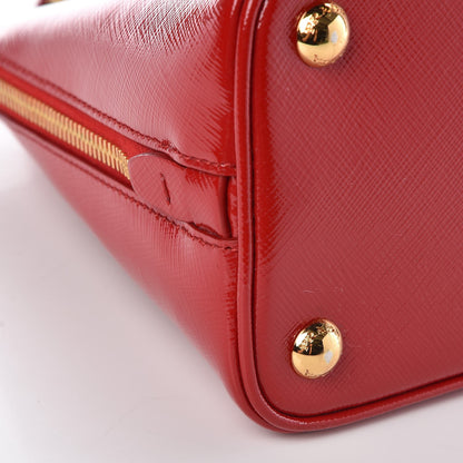Prada Saffiano Vernice Mini Promenade Tote Rosso 12 of 13