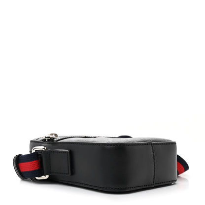 Gucci GG Supreme Monogram Appia Calfskin Web Small Camera Messenger Bag Black Grey Black Grey 4 of 13