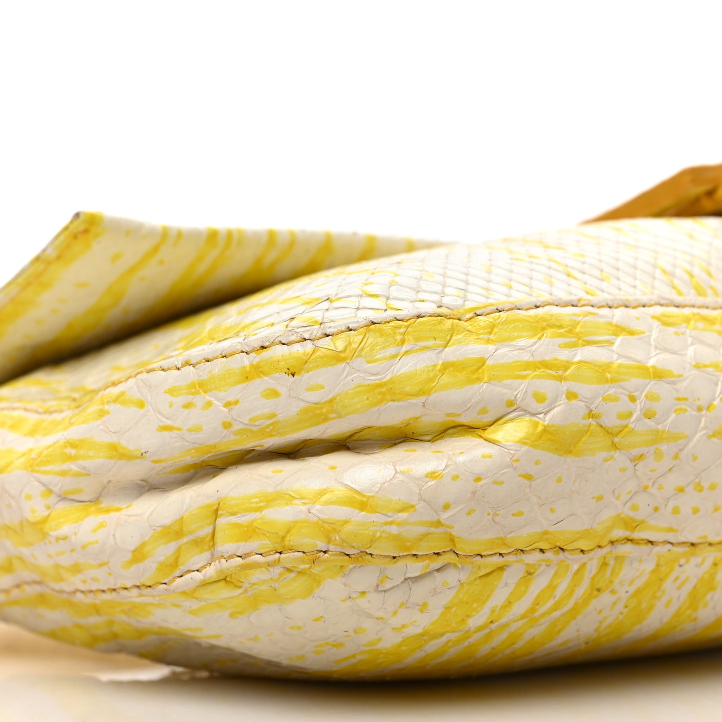Snakeskin Baguette Yellow White