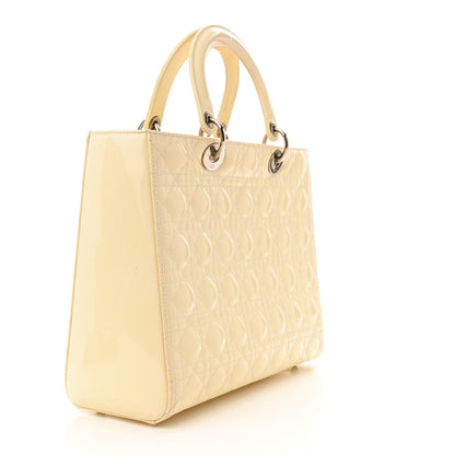 Christian Dior Patent Cannage Large Lady Dior White 3 of 21