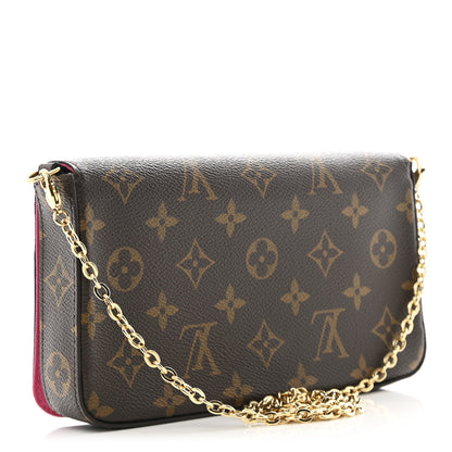 Louis Vuitton Monogram 2021 Christmas Animation Hollywood Pochette Felicie Chain Wallet Fuchsia 4 of 14