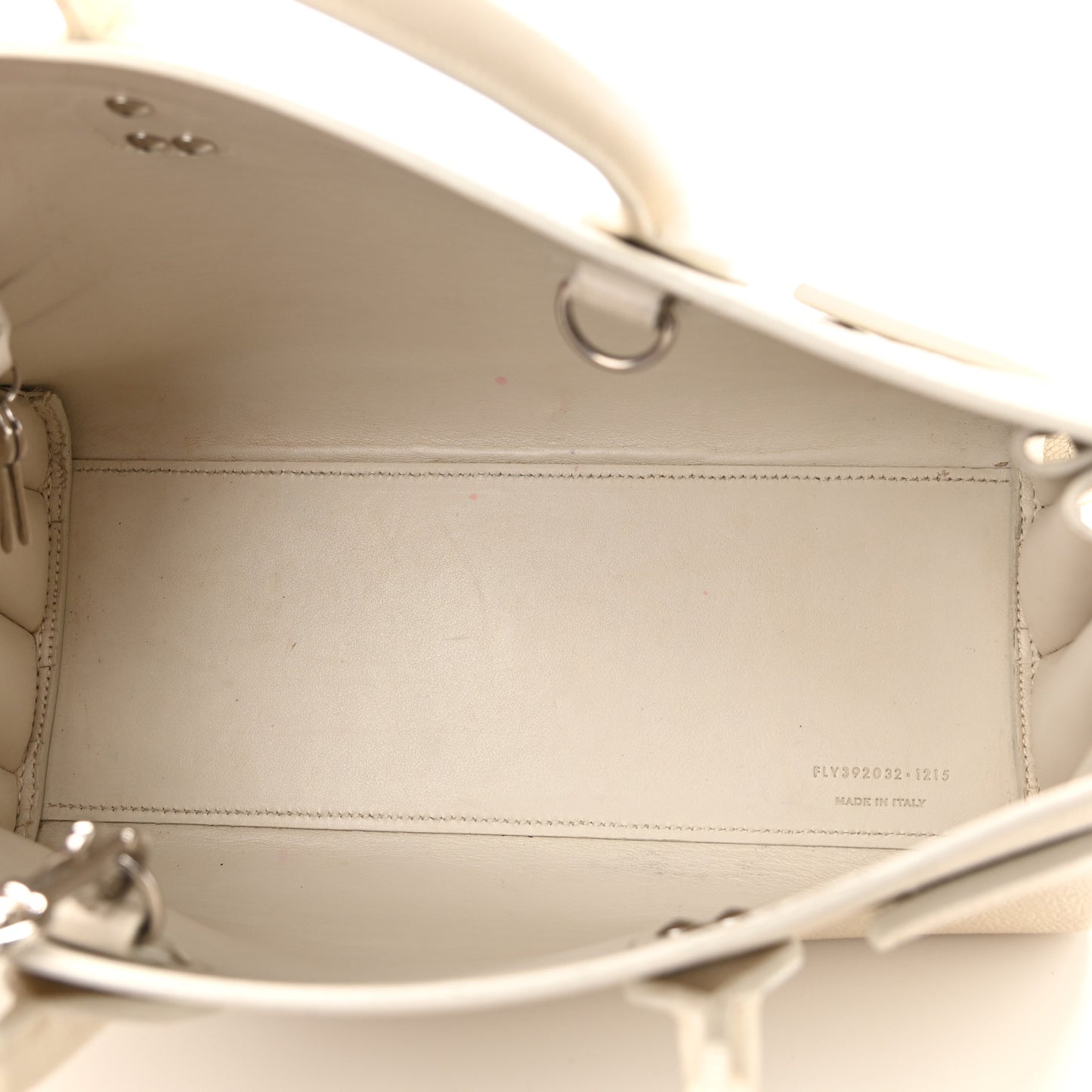 Grained Calfskin Baby Sac De Jour White