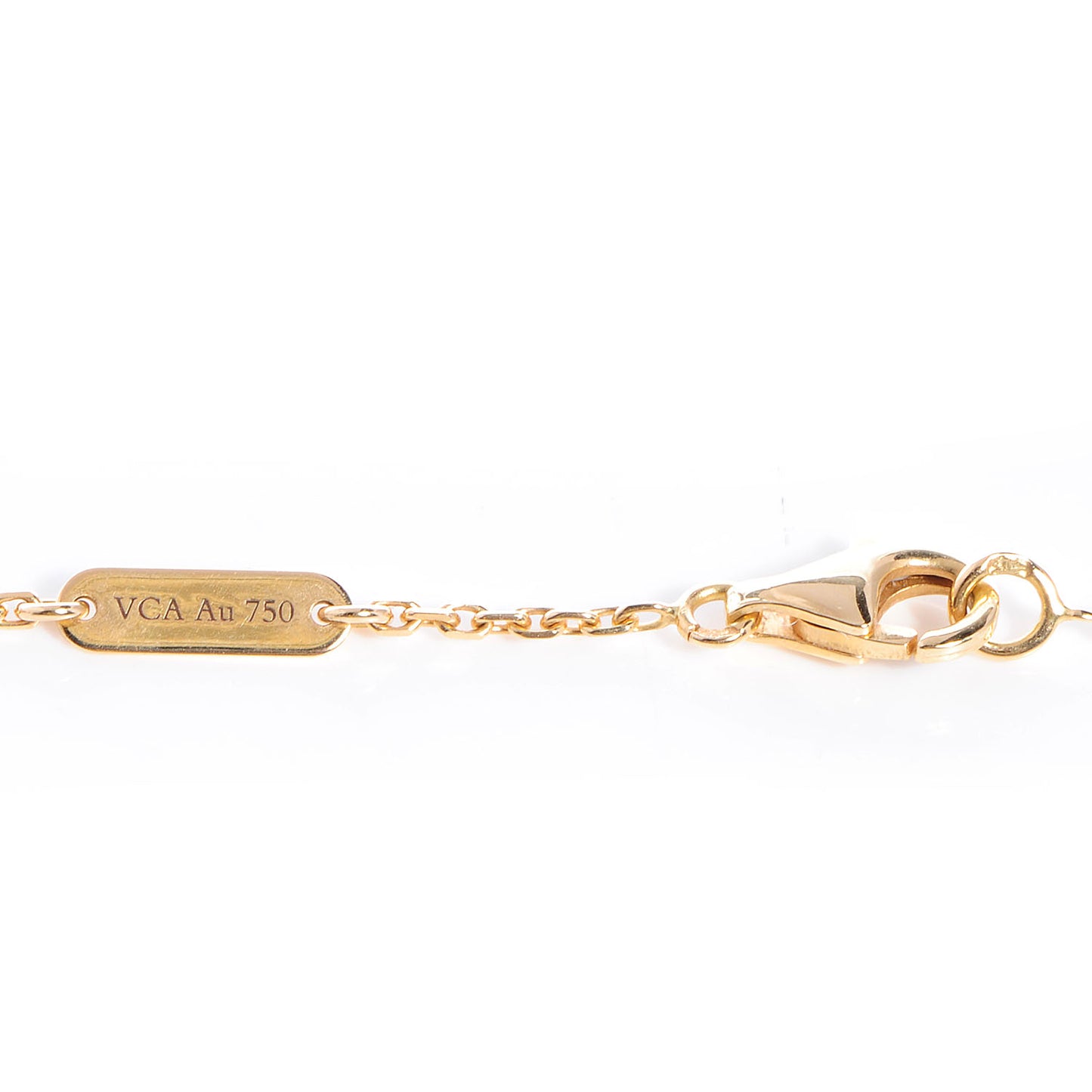 18K Yellow Gold Mother of Pearl Vintage Alhambra Pendant Necklace