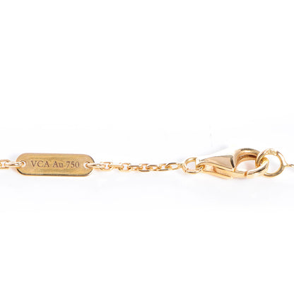 Van Cleef & Arpels 18K Yellow Gold Mother of Pearl Vintage Alhambra Pendant Necklace 5 of 6