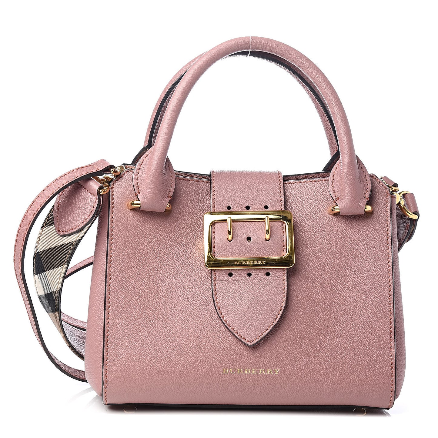 Soft Grain Calfskin Small Buckle Tote Dusty Pink