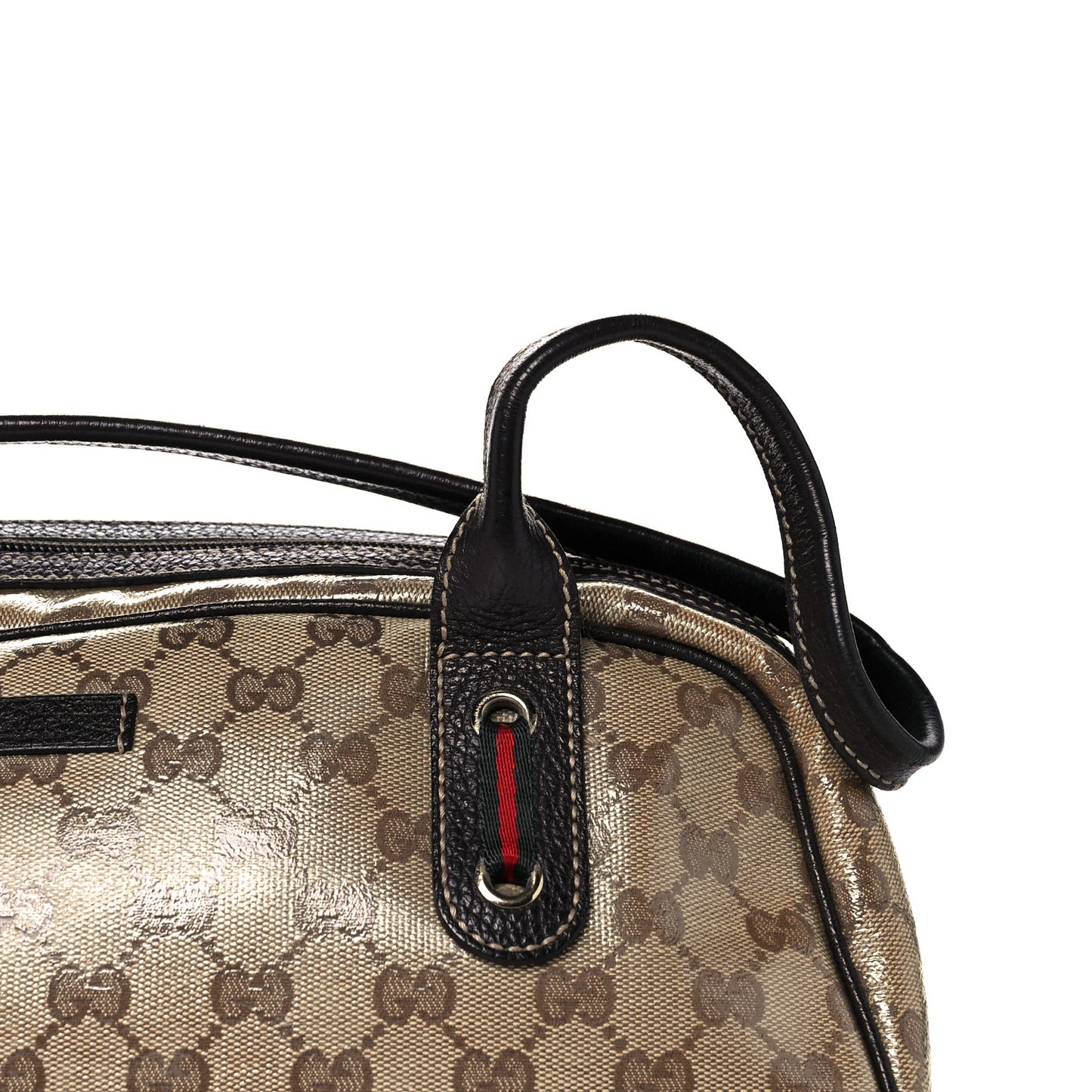 Crystal Monogram Web Princy Boston Brown