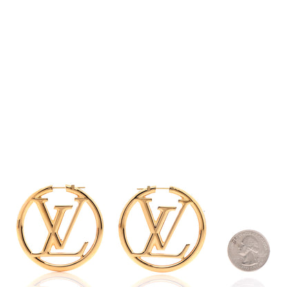 Louis Vuitton Metal Louise Hoop Earrings Gold 2 of 4