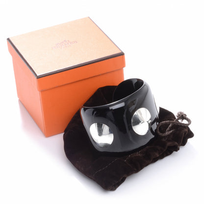 Hermes Horn Sterling Silver Cuff PM Black 7 of 7