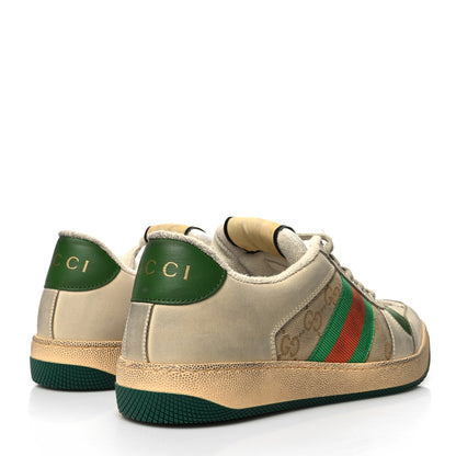 Gucci GG Monogram Nubuck Web Womens Screener Sneakers 39.5 New Sand Dusty Milk Vintage Green 4 of 12