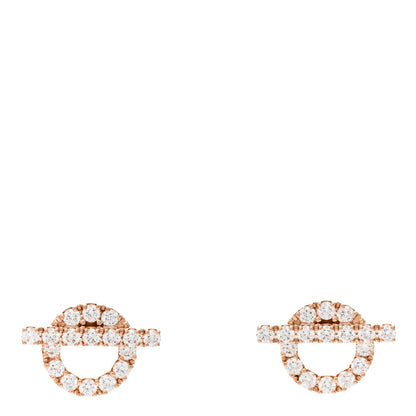 Hermes 18K Rose Gold Diamond Finesse Earrings 1 of 5