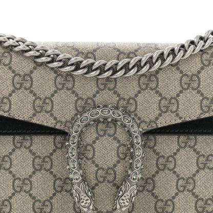 Gucci GG Supreme Monogram Suede Crystal Small Dionysus Shoulder Bag Beige Ebony Black 8 of 12