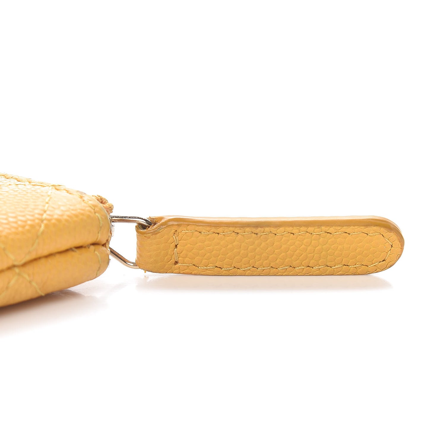 Caviar Quilted Small Cosmetic Case Yellow