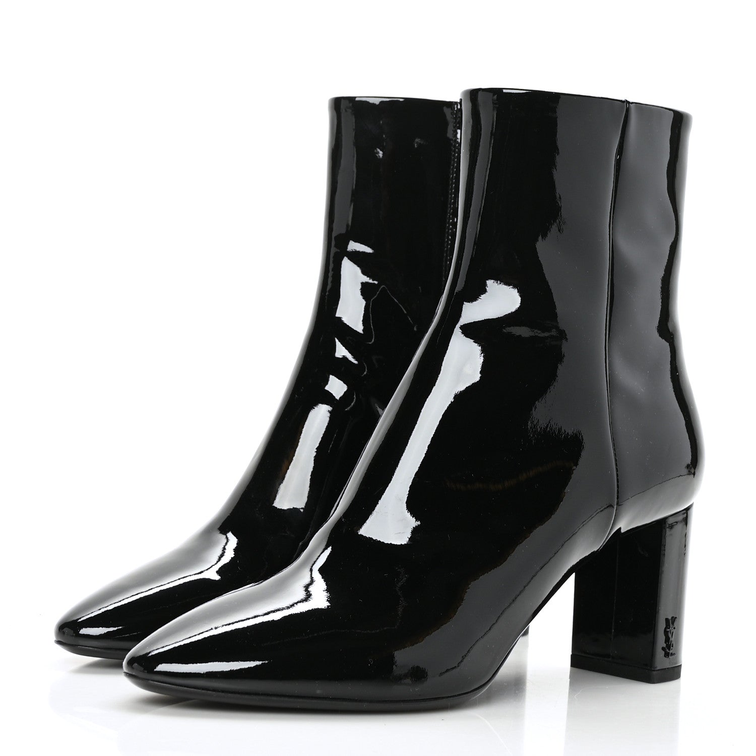 Saint Laurent Patent Loulou Ankle Zip Boot 38.5 Black 3 of 9