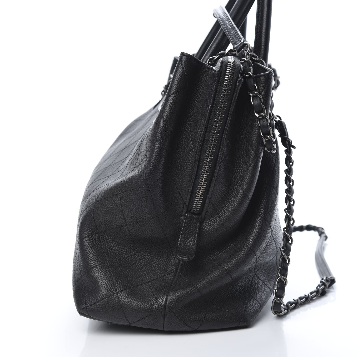 Chanel Grained Vegetal Calfskin Urban Shopping Tote Black 15 of 16
