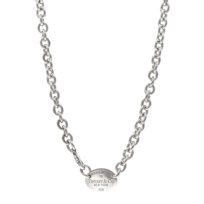 Tiffany Sterling Silver Return to Oval Tag Choker Necklace 1 of 3