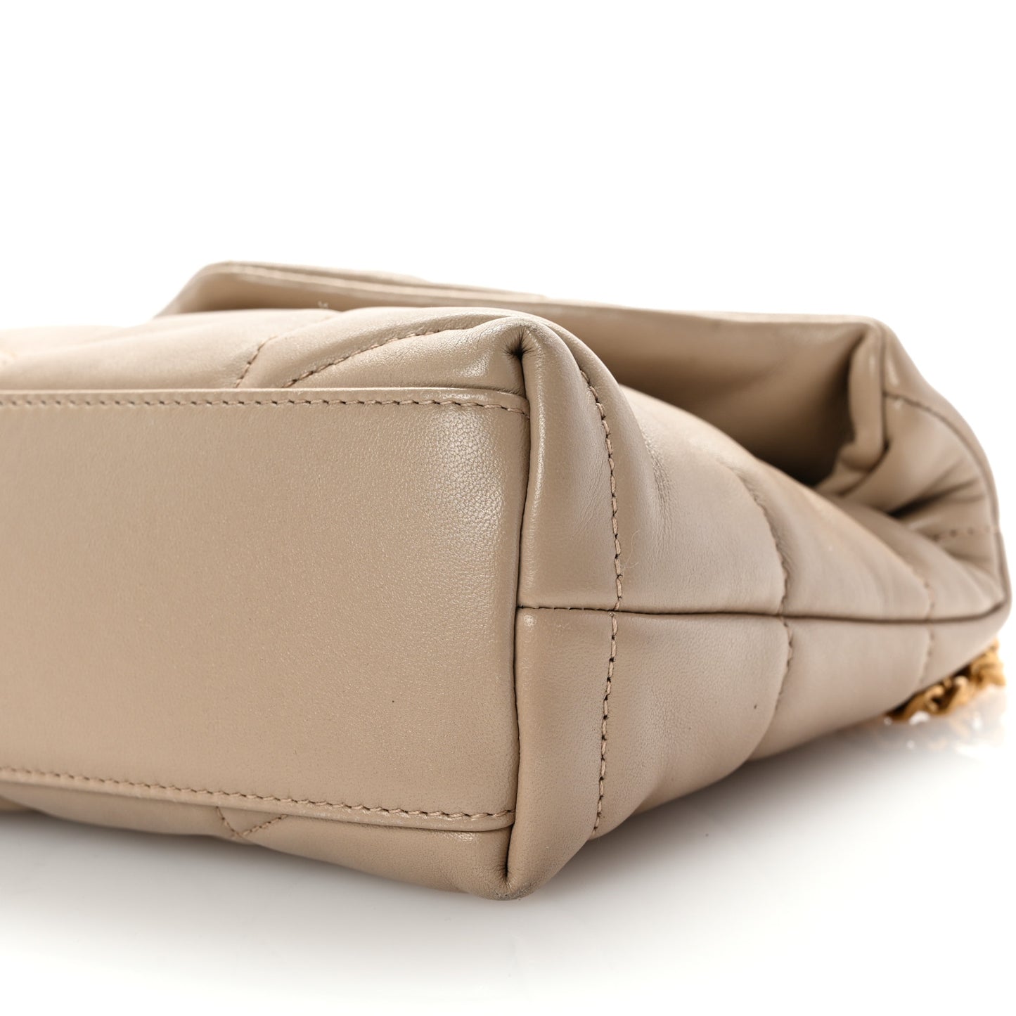 Lambskin Quilted Toy Loulou Puffer Monogram Chain Satchel Nude Powder