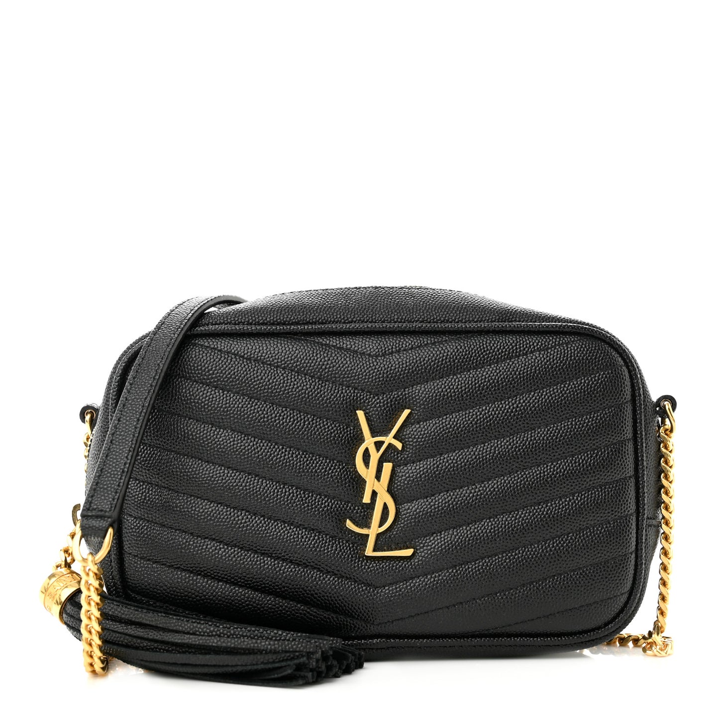 Grain De Poudre Matelasse Monogram Mini Lou Camera Bag Black