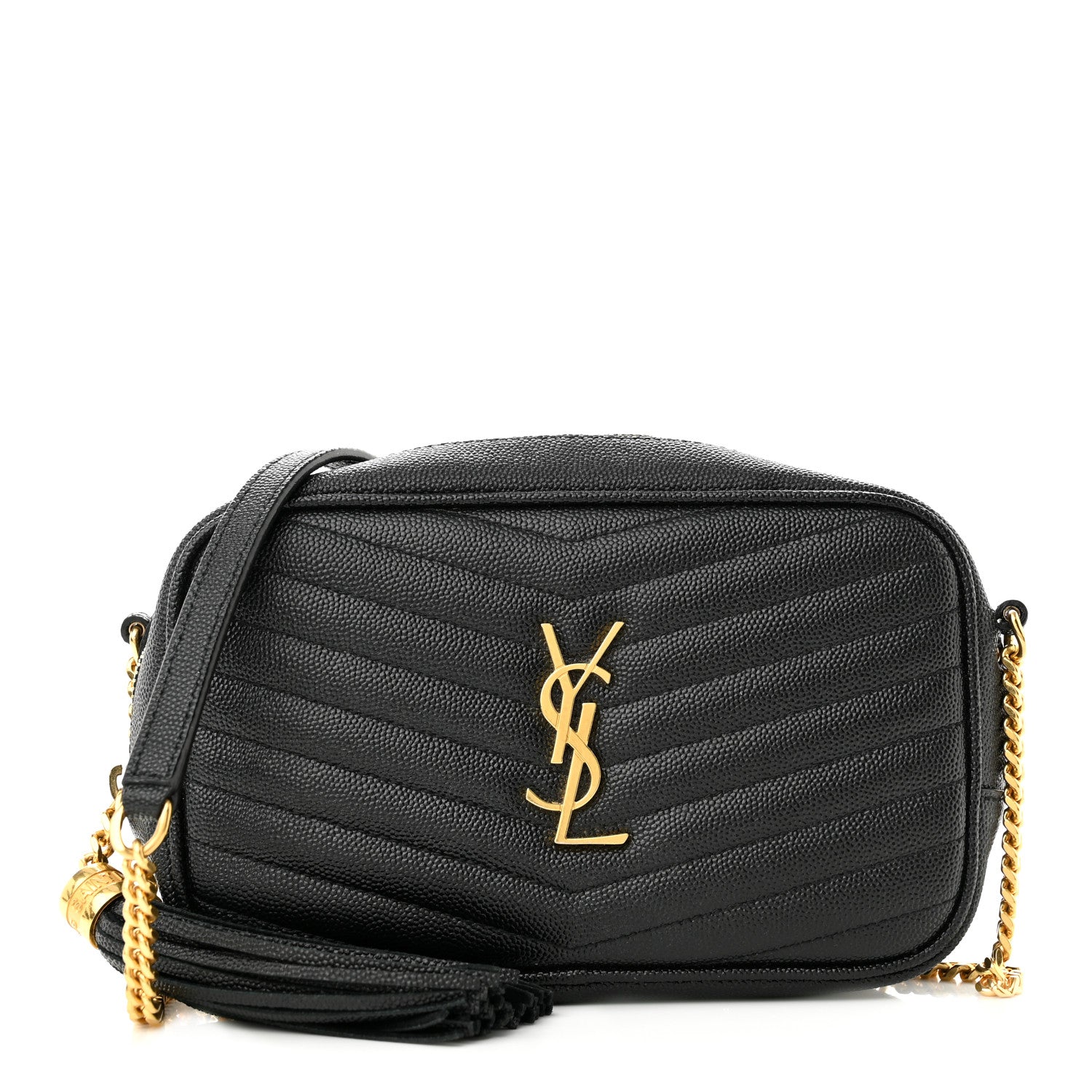 Saint Laurent Grain De Poudre Matelasse Monogram Mini Lou Camera Bag Black 1 of 11
