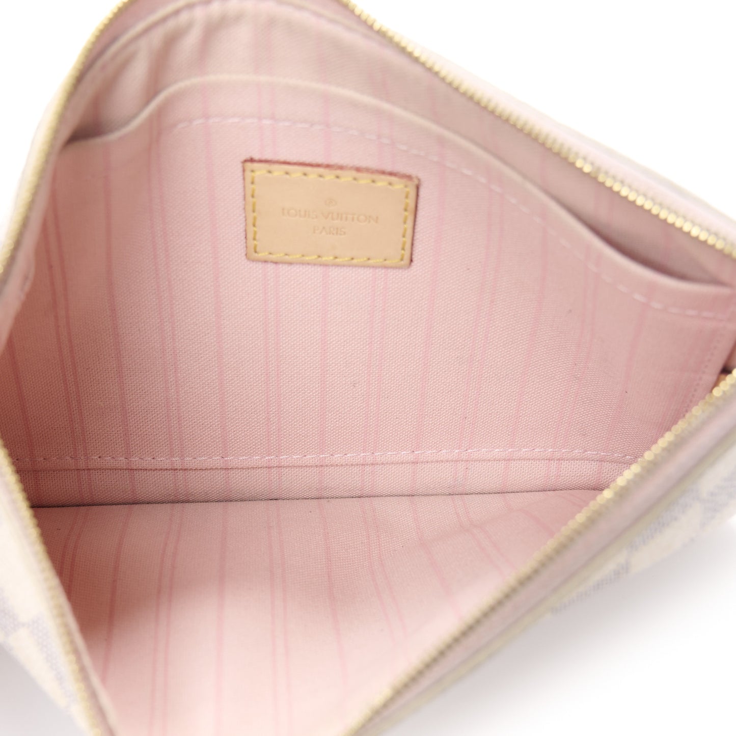 Damier Azur Neverfull MM GM Pochette Rose Ballerine