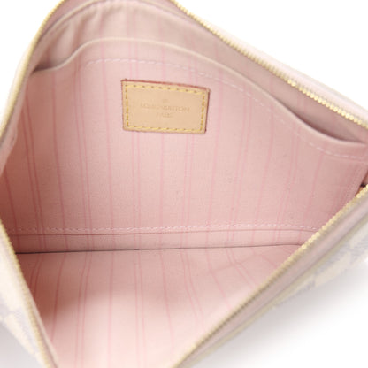 Louis Vuitton Damier Azur Neverfull MM GM Pochette Rose Ballerine 5 of 9