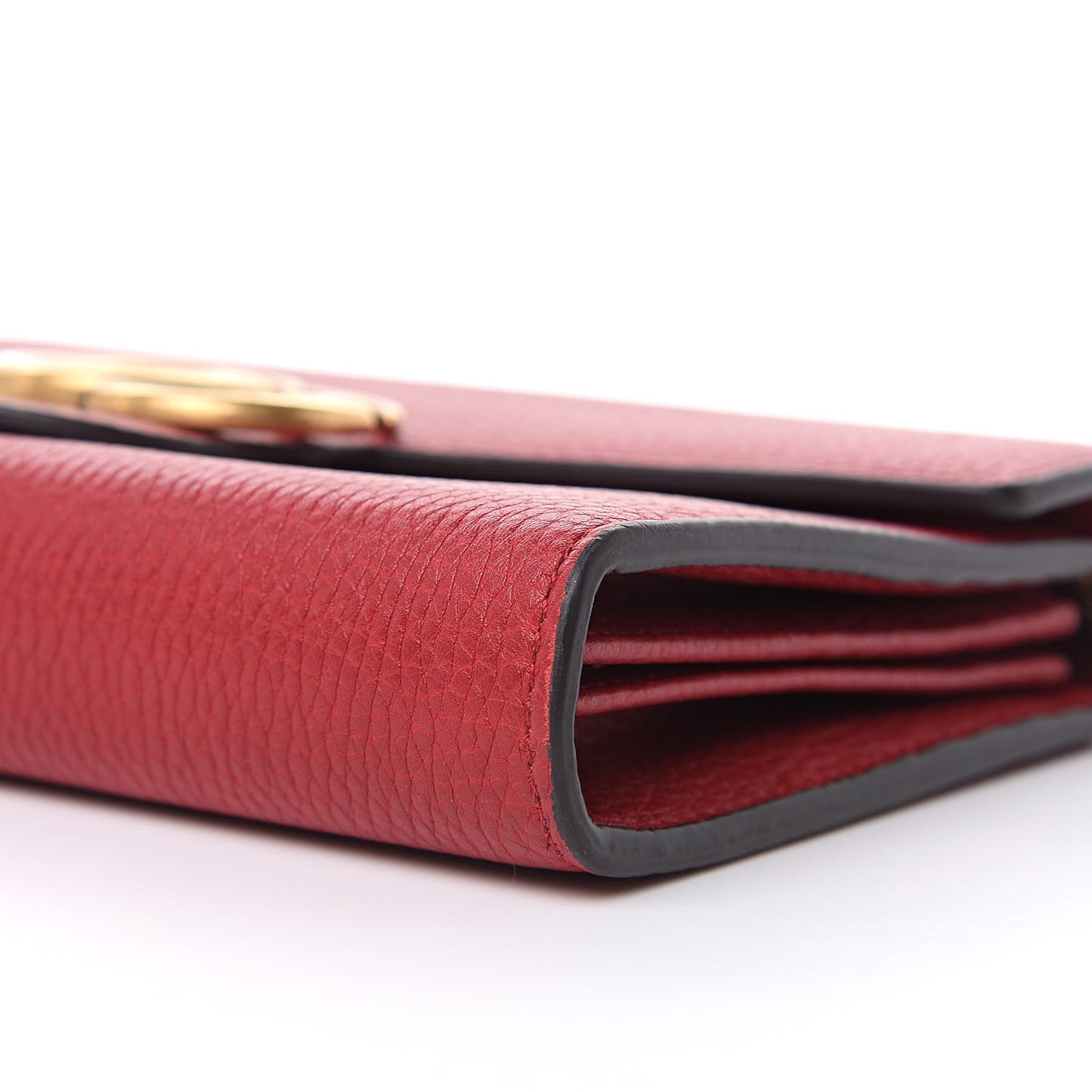 Calfskin GG Marmont Chain Wallet Vulcanic Red
