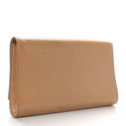 Saint Laurent Textured Patent Calfskin Monogram Large Belle De Jour Clutch Nude 3 of 9