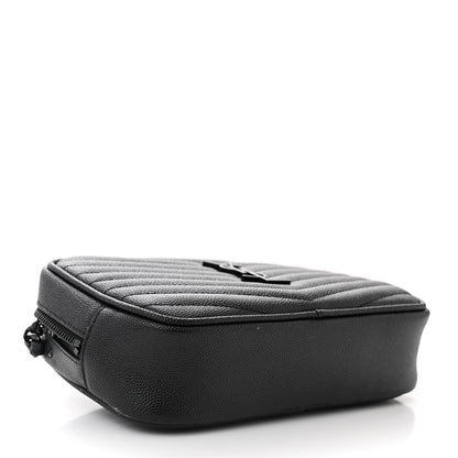 Saint Laurent Grain De Poudre Matelasse Monochrome Monogram Mini Lou Camera Bag Black 4 of 12