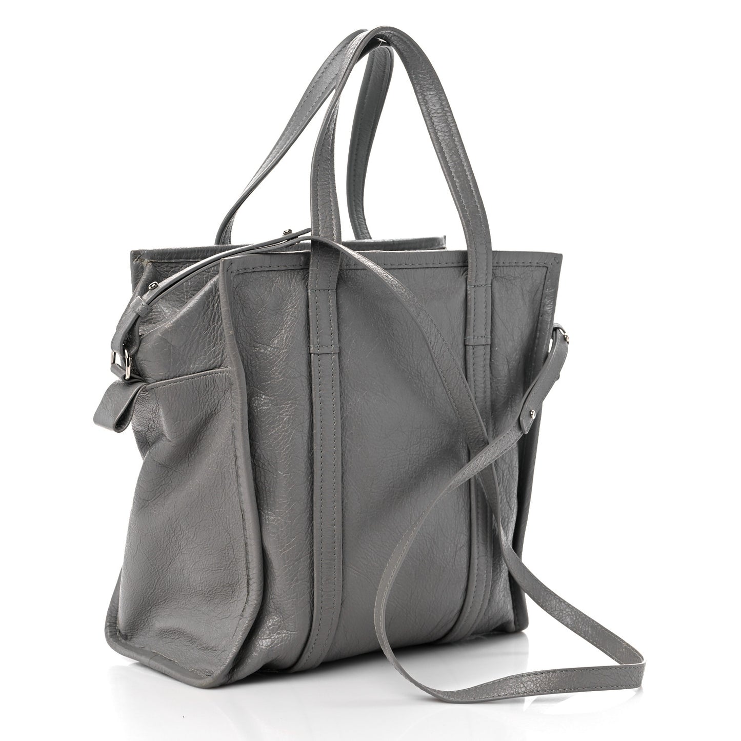Agneau Small Bazar Shopper Tote Gris Pyrite