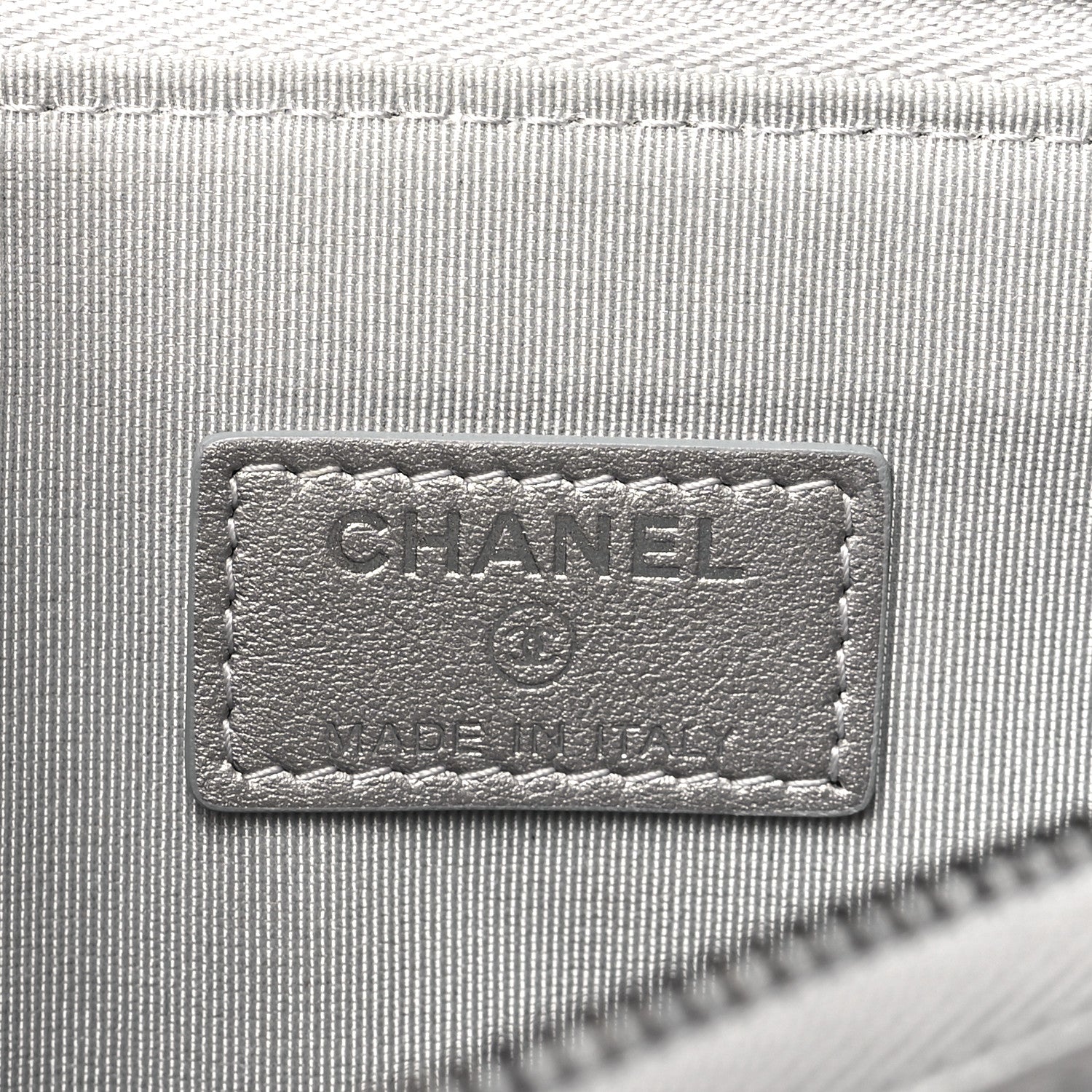 Chanel Metallic Lambskin Quilted Clutch With Chain Silver 8 of 13