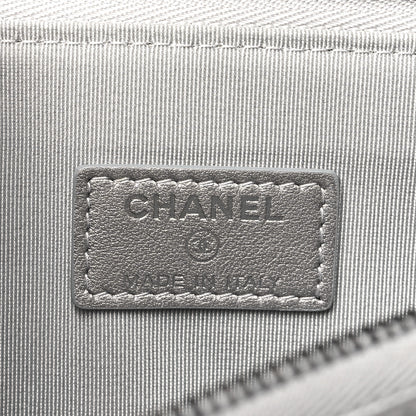 Chanel Metallic Lambskin Quilted Clutch With Chain Silver 8 of 13