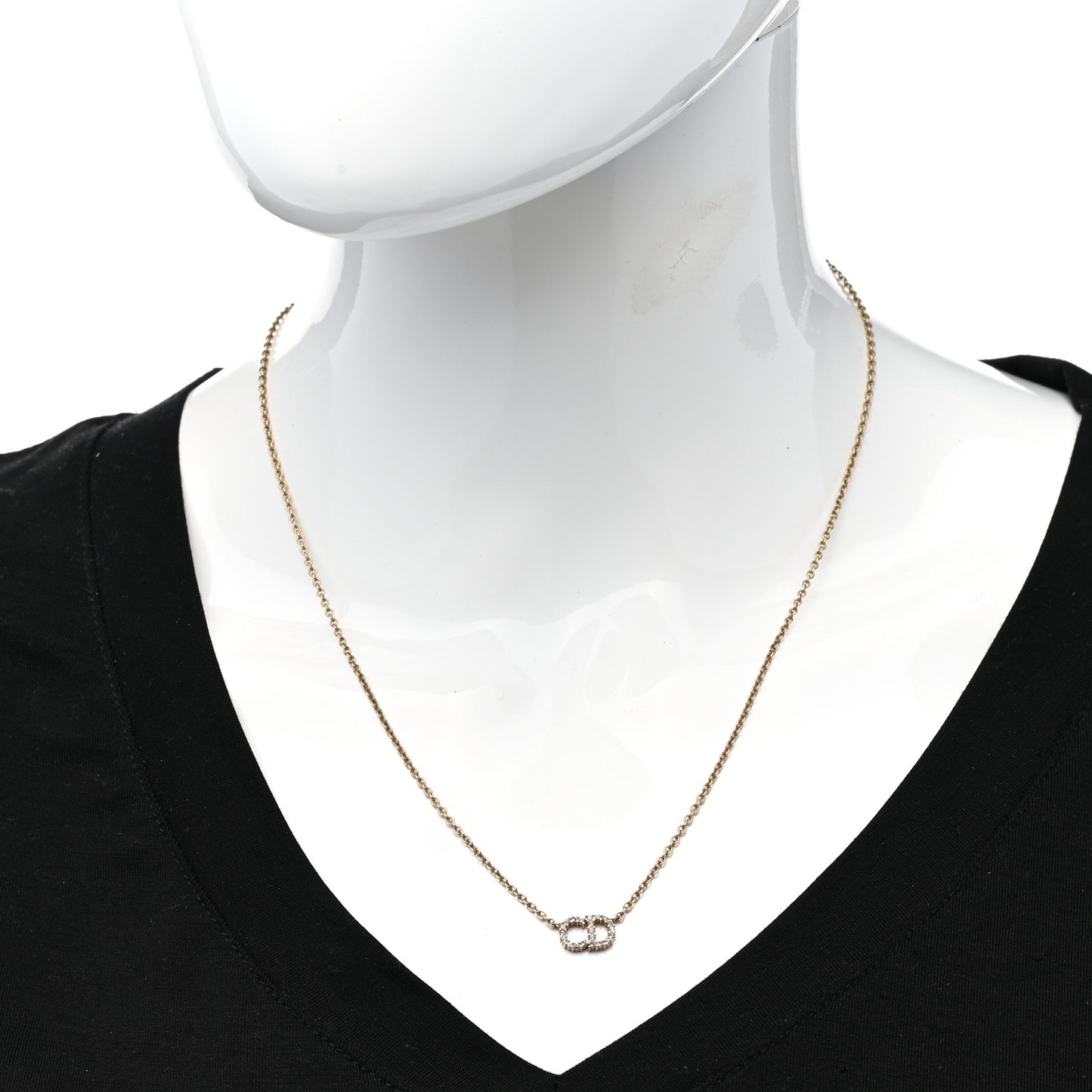 Metal Crystal Clair D Lune Necklace Gold