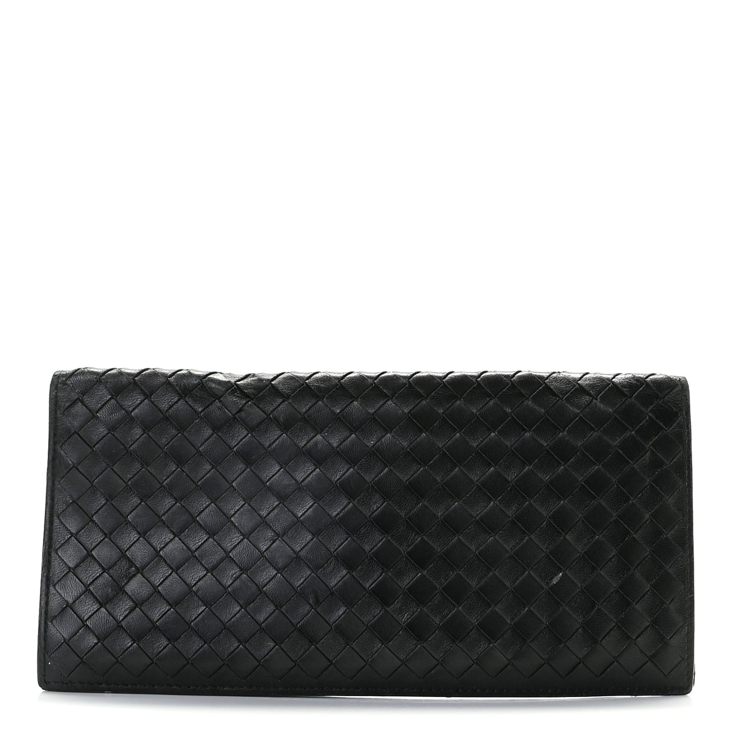 Nappa Intrecciato Long Bifold Wallet Black