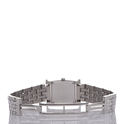 Hermes Stainless Steel Diamond Mother of Pearl 21mm Heure H Hour Quartz Watch 5 of 6