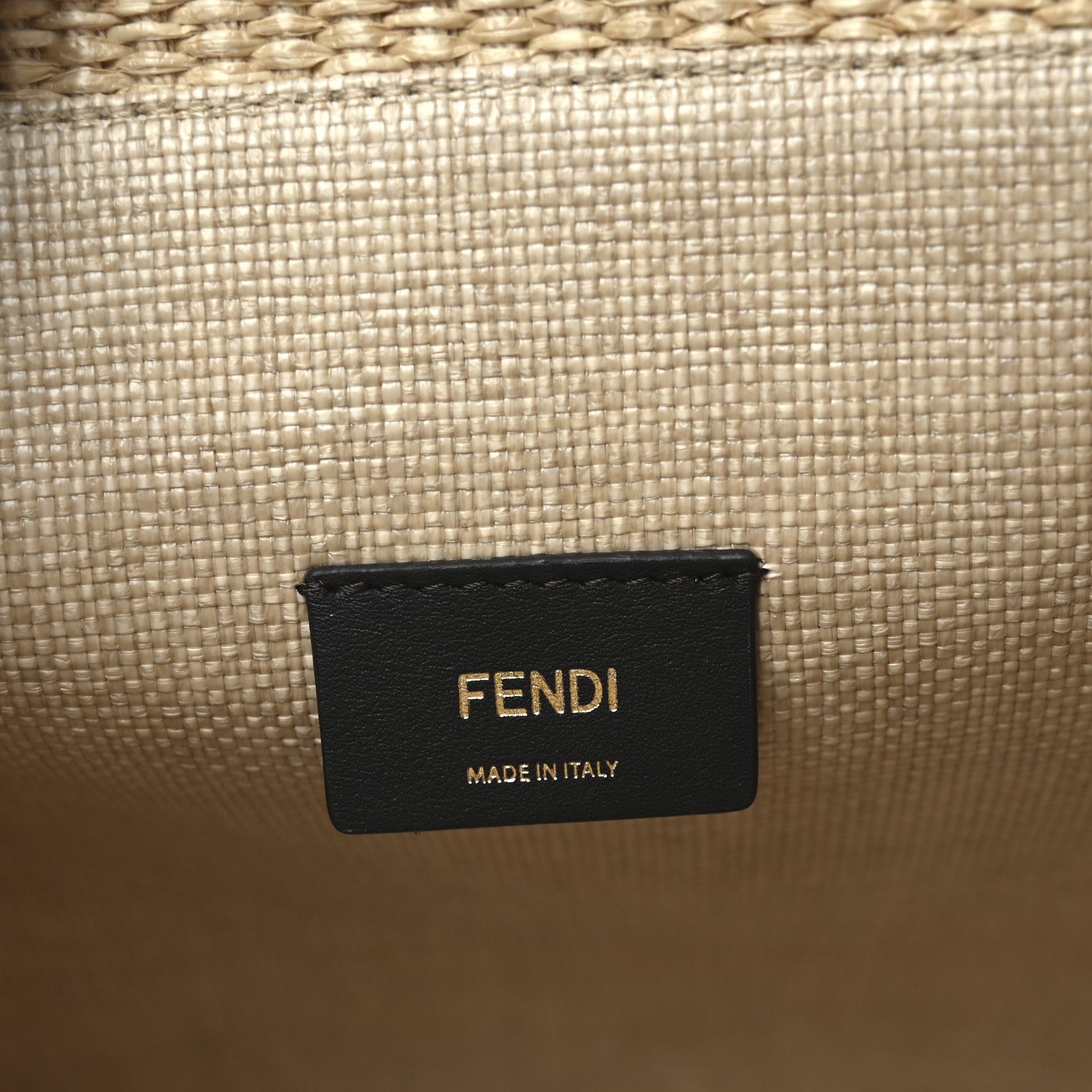 Fendi Straw Vitello King Plexiglass Woven Medium Fendi Sunshine Shopper Tote Natural Black 6 of 11