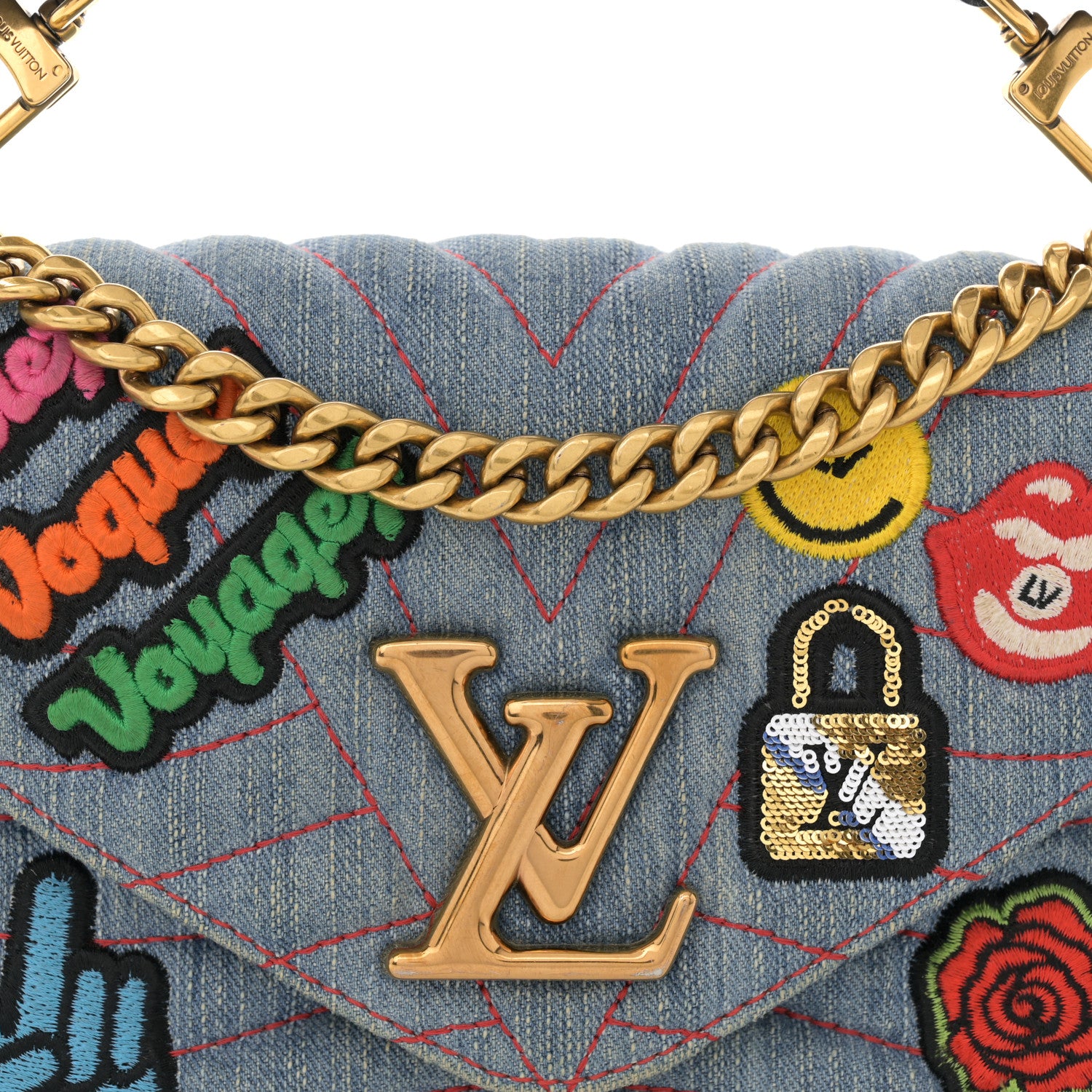 Louis Vuitton Denim New Wave Chain MM Blue 8 of 11