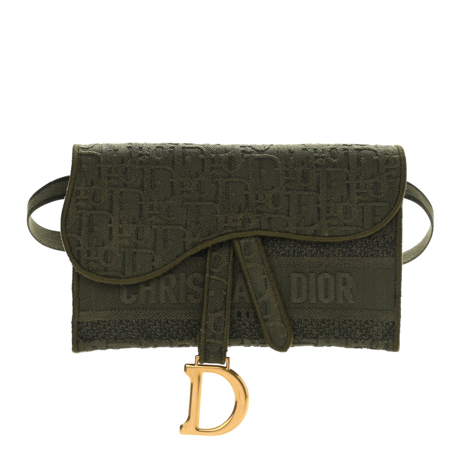Christian Dior Oblique Saddle Belt Bag Green 1 of 10