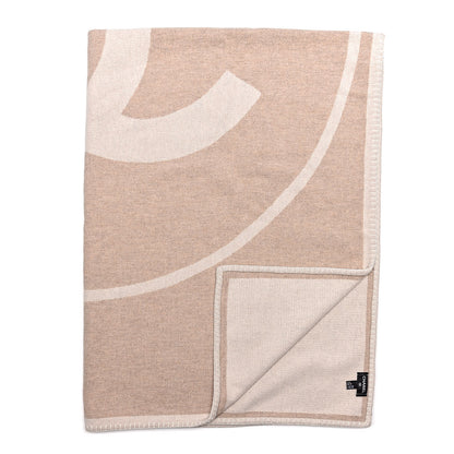 Chanel Merino Wool Cashmere CC Throw Blanket Beige White 3 of 5