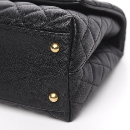 Chanel Caviar Lizard Embossed Quilted Small Coco Handle Flap Black 10 of 14